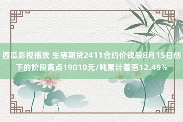 西瓜影视播放 生猪期货2411合约价钱较8月15日创下的阶段高点19010元/吨累计着落12.49%